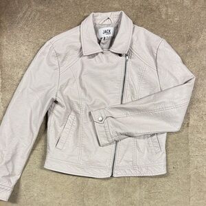 Jack by BB Dakota Women's Light Gray/ Beige Leather Jacket